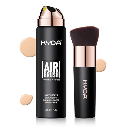 KYDA AirBrush Foundation Spray, Flawless Full Coverage Foundation Makeup, Smooth Creamy Finish, Durable Lightweight Breathable Foundation for Mature Skin-#120 Classic Ivory