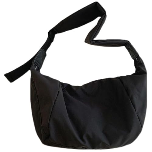 Greabuy Bolsos de hombro para mujer, bolso de hombro unisex de nailon de gran capacidad, bolso cruzado con correa ajustable para viajes, trabajo y escuela, bolsa de compras para mujer, Black