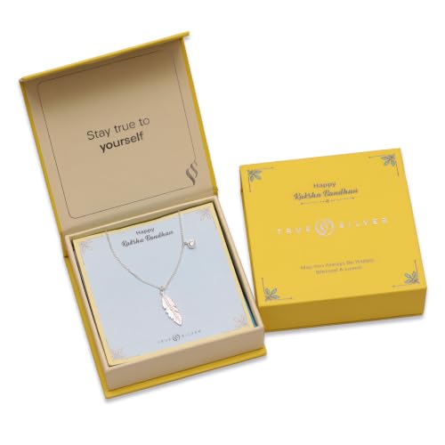 Image of TRUESILVER ACPL 925 Sterling Silver Pendant Necklace for Women | Elegant Charm Necklace | Contemporary Statement Jewelry | Birthday Anniversary Gift