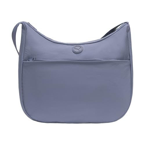 PUMA Women's Cypher Crossbody in Crinkle Nylon with Long Strap & Zip Pockets, Grey Sky, One Size