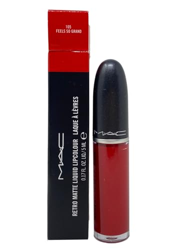 MAC Cosmetics Retro Matte Liquid Lipcolour - 105 Feels So Grand (Deep true red) .17 oz / 5 ml