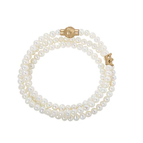 SENCE Copenhagen Damen-Armband Perle, Messing One Size Weiss/Gold 32000951
