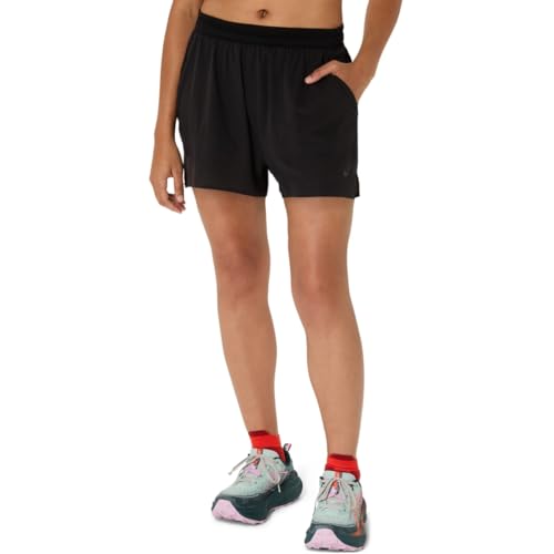 ASICS Women's FUJITRAIL ELITE SHORT Running Apparel, M, PERFORMANCE BLACK