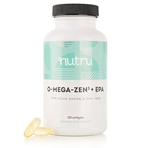 O-Mega-Zen3 +EPA Vegan Omega 3 Supplement – Fish Oil Alternative – Premium Marine Algal Based Omega-3 DHA and EPA Fatty Acids – Carrageenan Free – 120 Softgels