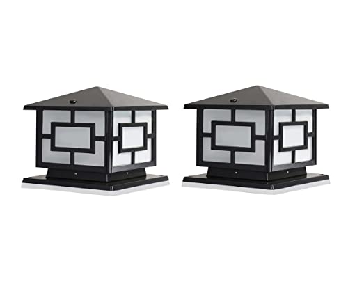 Image of Gate Light Design Aluminium Casting Waterproof Gate Lamp with E27 Holder Type for Home and Garden | Pack of 2 | Antique Black