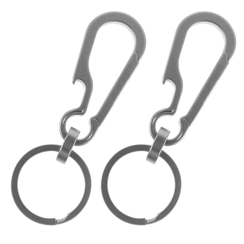 QUMIIRITY 2個チタン合製軽量耐久キーホルダー 栓抜き付きカラビナクリップ