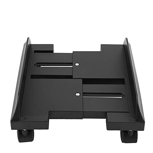 Supporto per Monitor Regolabile Removibile Mensola Supporto per Stand Staffa Desktop Mainframe Storage Rack Carrello Porta PC Portacase con Freno (Black)