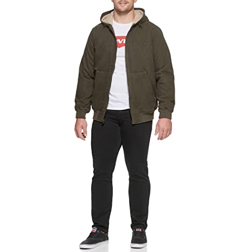Image of Levi's Men's Workwear Cotton Canvas Hooded Bomber Jacket