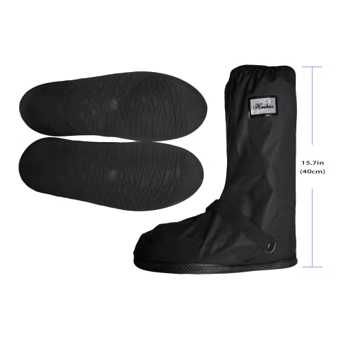 Tachitali Waterproof Rain Boot Shoe Covers With Reflector Men Women Rain Gear Reusable & Foldable Rain Boot Shoe Covers With Zipper, Non-Slip (Xl) #TOP2