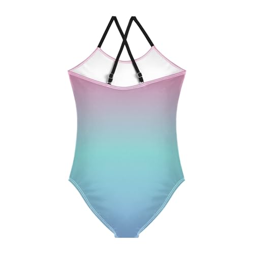 Blue Red Gradient Swimsuit for Girls Bathing Suit One Piece Swimsuits Summer Beach Swimwear2