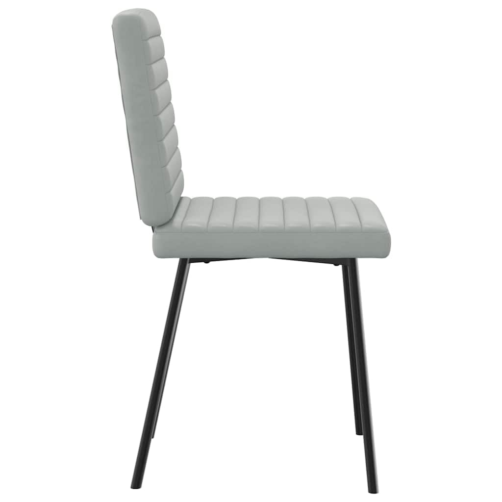 Juego de 4 sillas de comedor de terciopelo gris claro acolchado con estructura de metal, asiento y respaldo ergonómicos acolchados, para comedor, salón, oficina y sala de espera