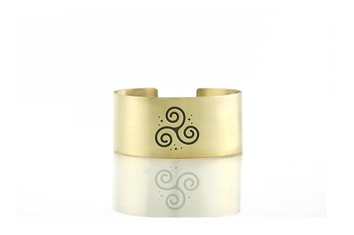 Bracelet mystique wiccan gravé avec symboles de sorcières et bijoux païens