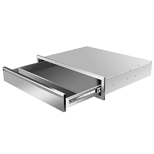 Image of Outdoor Kitchen Drawers 30 inch W x 6.5 inch H x 23 inch D Inch Stainless Steel Flush Mount BBQ Single Drawers for Outdoor Kitchen Island, or Patio Grill Station