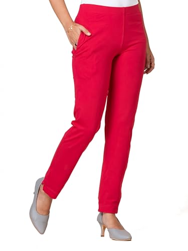 Image of Ruby Cotton Lyrcra Blend Copper Collection Straight Pants | Perfect Blend of Style and Comfort | Professional and Casual Wear #1