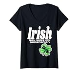Photo Gallery donna irish you were my pomeranian divertente trifoglio di san patrizio maglietta con collo a v Photo Gallery donna irish you were my pomeranian divertente trifoglio di san patrizio maglietta con collo a v