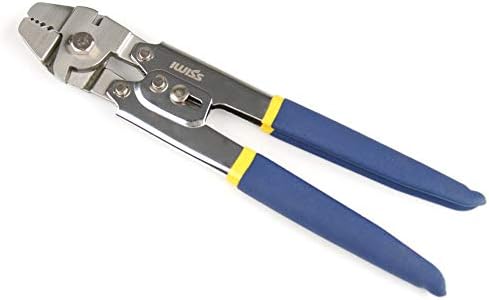 IWISS WXS-255 Wire Rope Crimping Tool for Copper and Aluminum Wire Rope Crimp Oval Ferrules, crimping loop sleeve,Fishing Double Sleeves,Railing Fittings upto 2.2mm equipped with cutting function