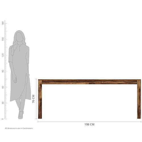 Image of Amazon Brand - Solimo Sheesham Wood Natick 8 Seater Dining Table with Cushioned Chairs | Wooden Dining Set Furniture for Restaurants, Dining Room, Living Room, and Home (Natural Finish)