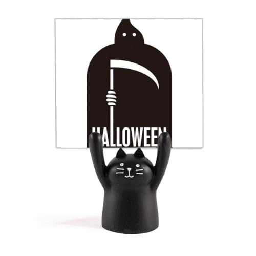 Support de mémo chat noir Halloween style art déco pour bureau