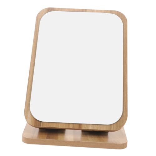 Miroir maquillage pivotant pour table de bureau en bois