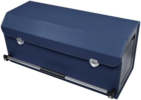 Celforse Car Trunk Organizer for SUV, Durable Collapsible Leather Car Storage Organizer Trunk with Lid and Sturdy Handle, Trunk Storage Organizer, Car Accessories for Men and Women(Blue)