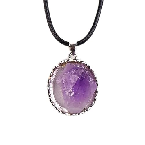 Bijoux améthyste et pendentif en pierre naturelle de forme aléatoire Reiki