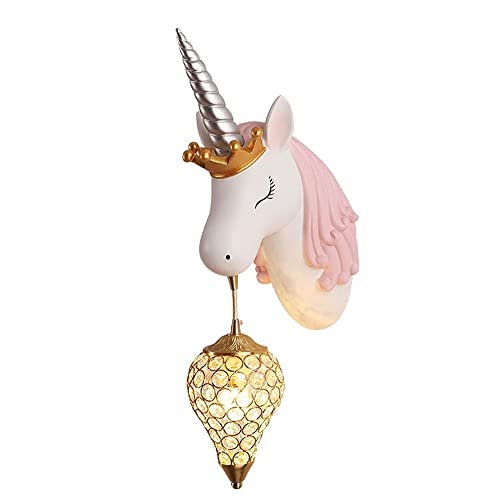 WQHPLMD Resina unicorno Rosado lámpara de luz para Habitaciones de niñas Regalo decoración de Fiestas para Salones y Comedor