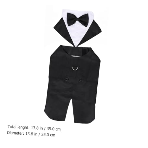 Disfraz formal de esmoquin con moño para perro talla M miniatura 3