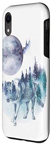Iphone Xr Grey Wolf Full Moon Nature Forest Wildlife Case #TOP1
