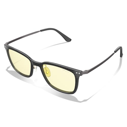 Image of ANYLUV Blue Light Glasses Men, Stylish Square Carbon Fiber Eyewear, Anti Eyestrain, Lightweight Mens Computer Gaming Glasses
