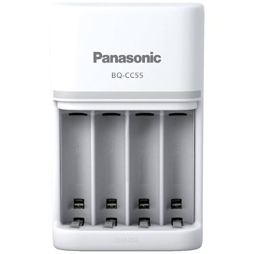 eneloop Caricabatterie SmartPlus per Batterie AA/AAA Ni-MH, 1-4 Batterie, con 10 Funzioni di Sicurezza, Ricarica Rapida 1,5 Ore