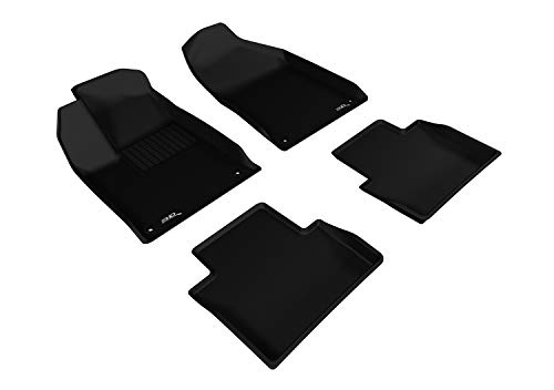 3D MAXpider - L1CY00301509 Chrysler 200 2015-2017 Custome Fit All-Weather Car Floor Mats Liners, Kagu Series (1st & 2nd Row, Black)