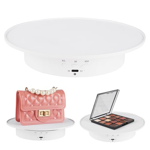 Motorized Rotating Display Stand, 360 Degree Electric Rotating Turntable with Velvet Top, 7.87inch...