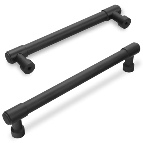 10 Pack Matte Black Cabinet Pulls 6.3 Inch(160mm) Hole Centers Kitchen Cabinet Handles Black Drawer Pulls