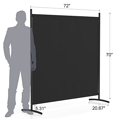 Morngardo Room Divider Privacy Screens Partitions Portable Separating Single Panel Wall Dividers For Home, School, Office, Bedroom, Church, Studio, Conference, Dorm Decor (Black) #TOP3