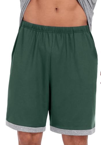 Image of Mens Pajamas Set Lightweight Summer Pjs Sleepwear Soft Comfy Short Sleeve Loungewear With Pocket (S-4X)