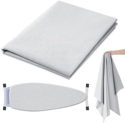 Treela 60 in x 2 Yard Scorch Resistant Fabric Insulated Blend Ironing Scorch Cloth Protective Pad for Insulation Upholstery Iron Board Covers Water Heater Insulation Potholder DIY Project(Silver)