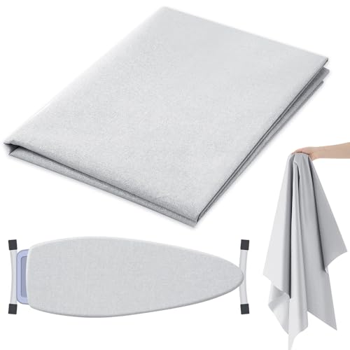 Treela 60 in x 2 Yard Scorch Resistant Fabric Insulated Blend Ironing Scorch Cloth Protective Pad for Insulation Upholstery Iron Board Covers Water Heater Insulation Potholder DIY Project(Silver)