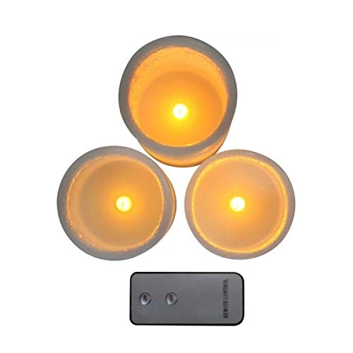 Set de 3 bougies LED blanches Ø7.5cm avec télécommande pour ambiance chaleureuse - 2