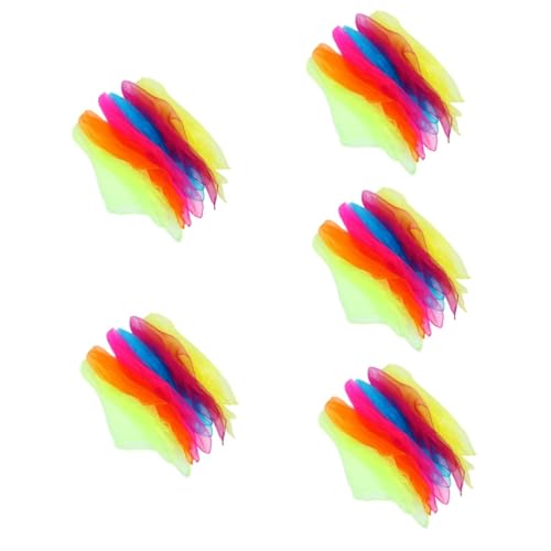 60pcs Juggling Scarves for Boy Girl Dance Accessories for Preschool Performance Kindergarten Games and Musical Activities Scarves Fluorescent