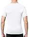RIKUAOU Compression Shirts for Men V Neck Short Sleeve, Quick Dry Athletic Tops Undershirt for Workout Running White