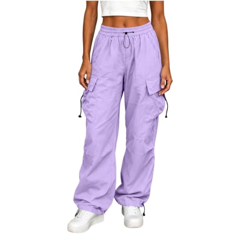Women's Cargo Pants Drawstring Waist Wide Leg Utility Work Trousers - image 1