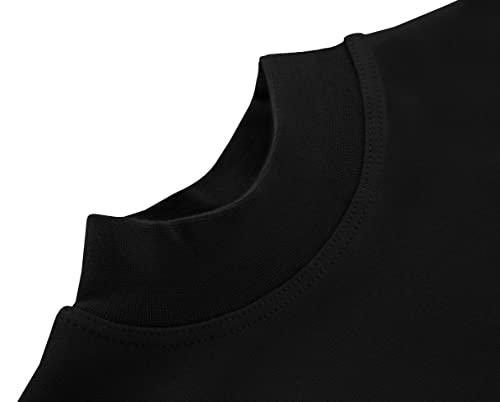 Image of Lilax Girls' Basic Long Sleeve Mock Turtleneck Cotton T-Shirt
