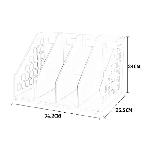 YCYG File Holder, File Shelf, 4 Secties Desktop Organizer Stevige Desktop Plastic Magazine Houders Frames File Dividers… - Image 6