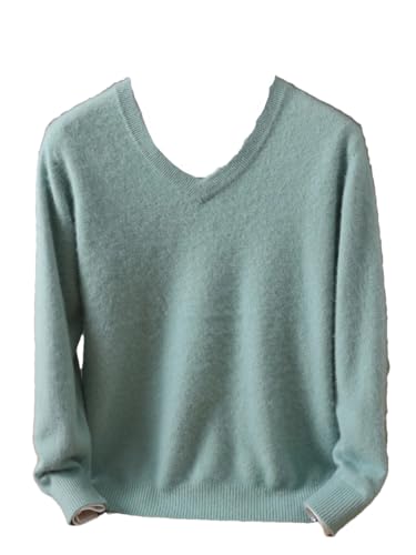 Men's V-Neck Pullover Wool Sweater Winter Large Size Long Sleeve Knit Jumpers Tops