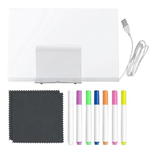 Pizarra Luminosa LED,Tablero De Dibujo Infantil Con 7 Bolígrafos De Secado Rápido | Luminosa Pizarra Escritura Para Casa Escuela Infantil Viajes Interiores