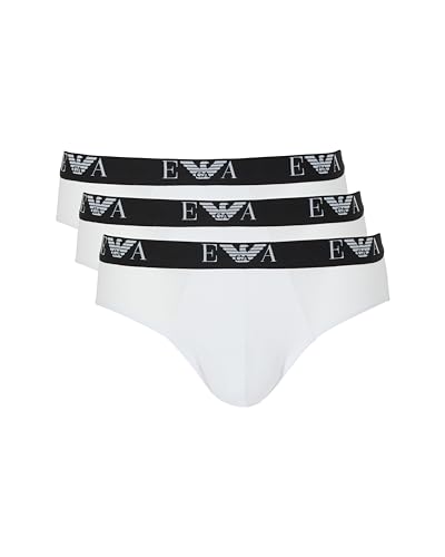 Emporio Armani Para Hombre. EM000258_AF14131 Set De Tres Slips De Punto EláStico Blanco (S), Homewear, AlgodóN, Elastano - 6