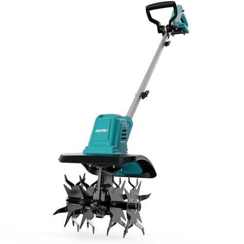 Cordless Brushless Garden Tiller Cultivator Compatible with Makita 18v Battery (Tool Only), 10’’...