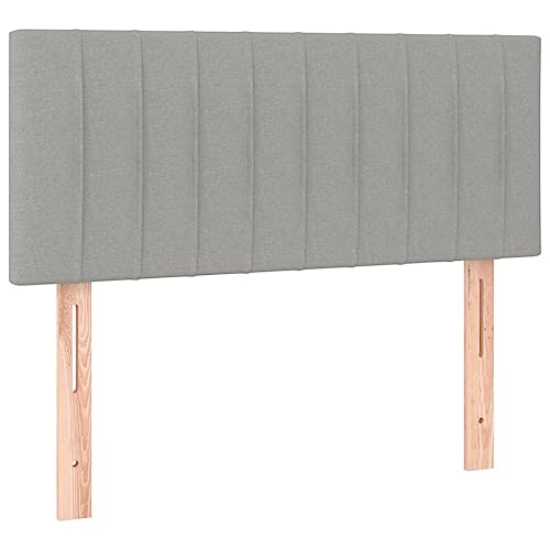 vidaXL Kopfteil, Bettkopfteil mit Holzbeinen, Höhenverstellbar Polsterkopfteil für Bett, Betthaupt Bettzubehör Schlafzimmer, Hellgrau 90x5x78/88cm Stoff