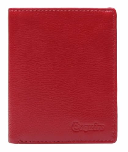 Portefeuille Viktoria 62 Esquire rouge femme en cuir avec porte-monnaie zippé