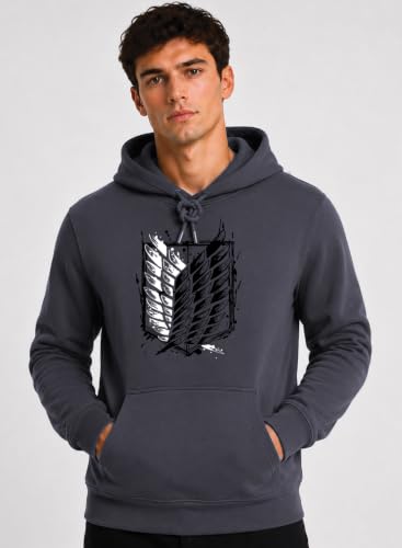 Image of ADRO Mens Abstract Graphic Hoodie | 320 GSM Cotton Poly Fleece | Regular Fit Contemporary Artistic Sweatshirt for Winter & Streetwear